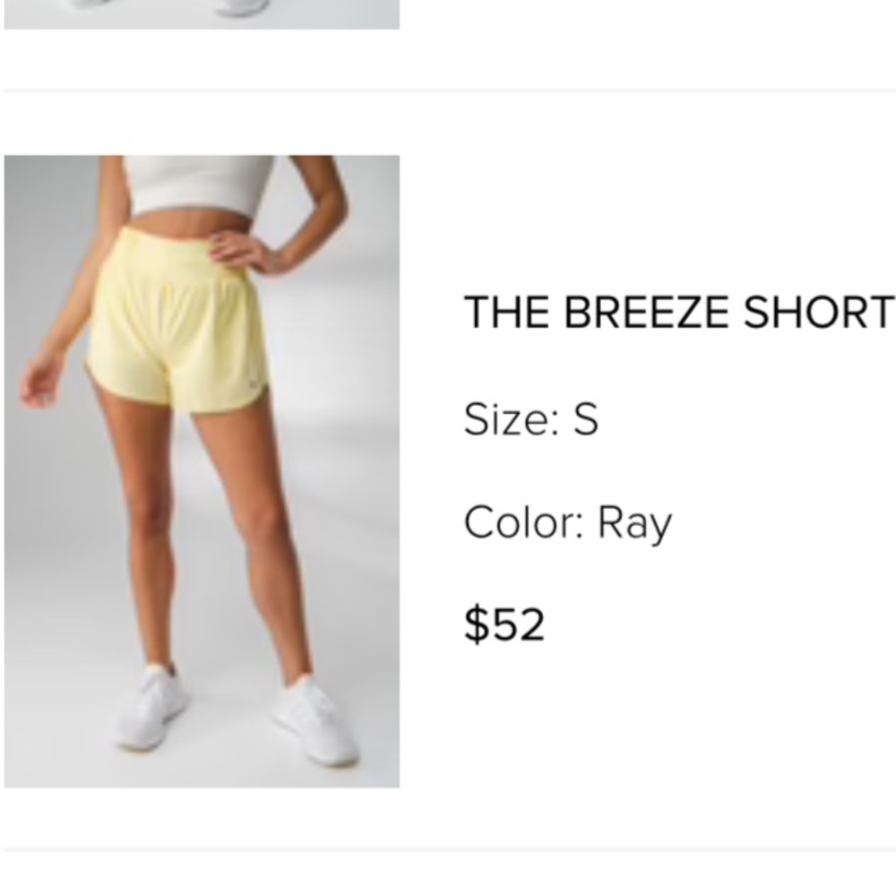 Balance Athletica breeze short yellow!